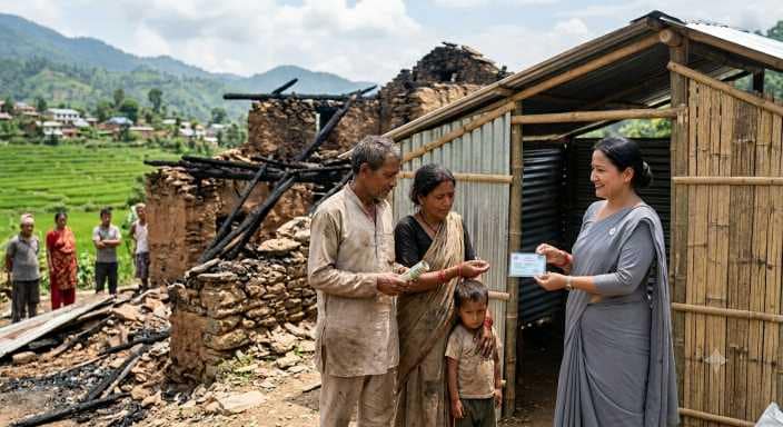अग्निपीडित परिवारलाई रु दुई लाख सहयोग